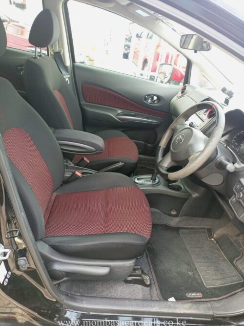 Interior. A black 2015 Nissan Note Nismo for sale in Mombasa.